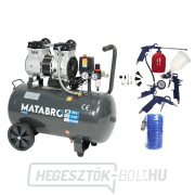 KIÁRUSÍTÁS SETMB-K202, Olajmentes kompresszor 50l, 230V, 2 dugattyús tartozékokkal | 2000W | Matabro gallery main image