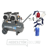 KIÁRUSÍTÁS SETMB-K203, Olajmentes kompresszor 50l, 230V, 4 dugattyús tartozékokkal | 2x1500W | Matabro gallery main image