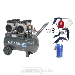 KIÁRUSÍTÁS SETMB-K204, Olajmentes kompresszor 50l, 230V, 4 dugattyús tartozékokkal | 4000W | Matabro gallery main image