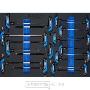 Műhelykocsi betét 3/3: csavarhúzó készlet T-fogantyúval | belső hatszögletű, T-profil (Torx-hoz) BGS 4148 | 18 kötet gallery main image
